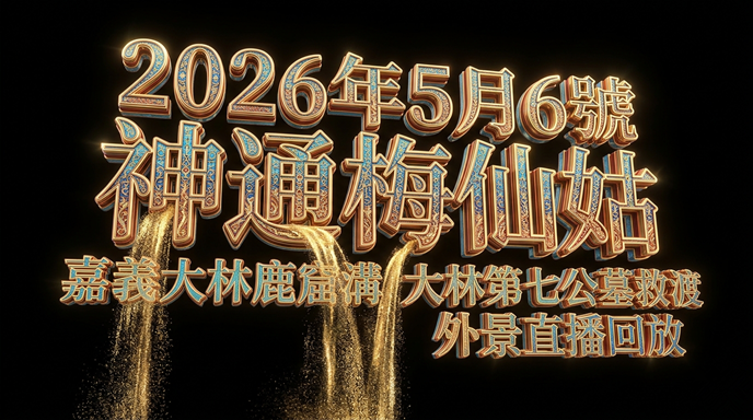2026年5月6號 神通梅仙姑 嘉義大林鹿窟溝 大林第七公墓救渡 外景直播回放-台灣神通梅仙姑開運網